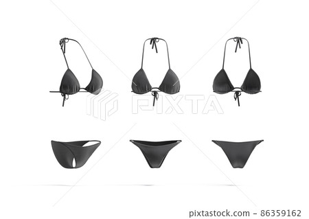 Blank black woman bikini mock up, different views Blank black woman bikini mock up, different views 86359162