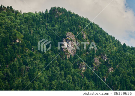 Landscape of Belaya river in Bashkortostan, mountain river bend. 86359636
