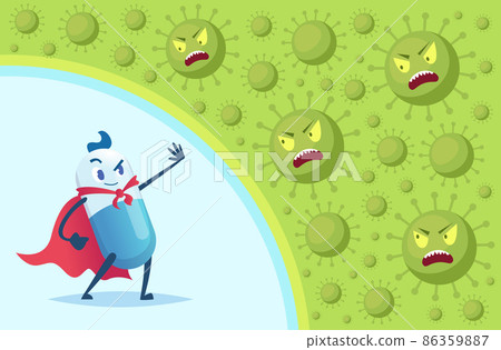 Virus protection background. Strong antibiotic fight bacteria medicine vitamins medical treatment exact vector concept picture Virus protection background. Strong antibiotic fight bacteria medicine vitamins medical treatment exact vector concept picture 86359887