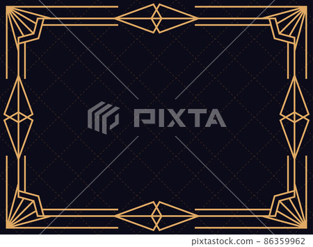 Art deco frame. Vintage linear border. Design a template for invitations, leaflets and greeting cards. The style of the 1920s - 1930s. Vector illustration Art deco frame. Vintage linear border. Design a template for invitations, leaflets and greeting cards. The style of the 1920s - 1930s. Vector illustration 86359962