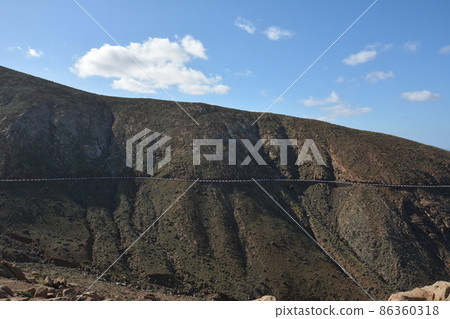 View of the mountain landscape. Fuerteventura. Canary Islands. Spain 86360318