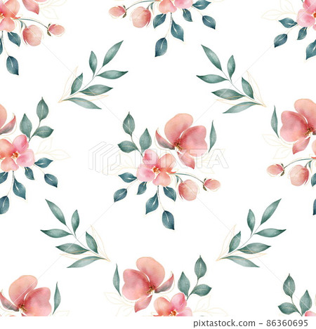 Seamless pattern with abstract watercolor colors. On a white background 86360695