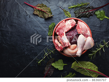 Raw meat set,space for text Raw meat set,space for text 86360707