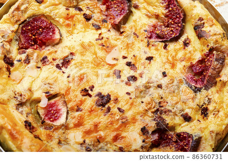 Omelet or omelette with figs and nuts. Omelet or omelette with figs and nuts. 86360731