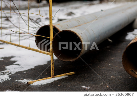 rusty metal pipe 86360907