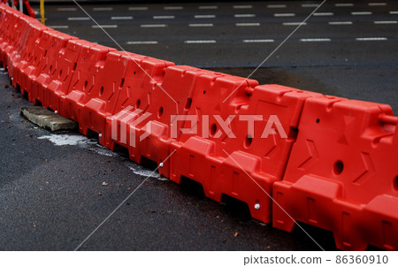 Red platypus barriers 86360910