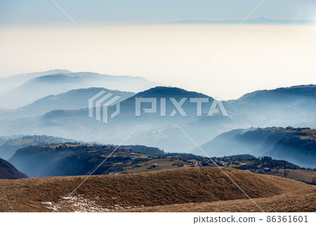 Lessinia High Plateau and Padana Plain with Fog - Veneto Italy Lessinia High Plateau and Padana Plain with Fog - Veneto Italy 86361601