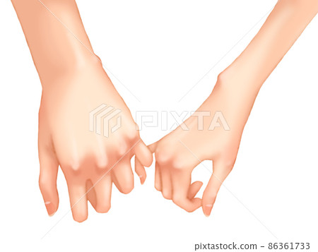 Men's and women's hands tying the little finger (lover, couple) 86361733
