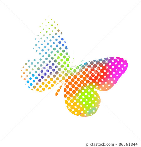 Multicolored butterfly from circles. Vector illustration. beautiful butterfly Multicolored butterfly from circles. Vector illustration. beautiful butterfly 86361844