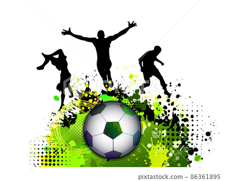 Soccer ball and athletes. Vector illustration 86361895