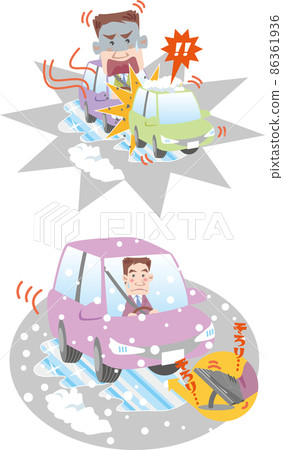 Traffic Safety <Snow Road & Road Freezing / Businessman 1> 86361936