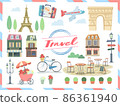 旅行圖標集 4（巴黎） 86361940