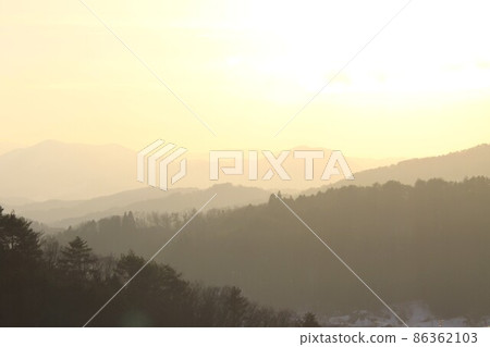Mountains in the evening view Mountains in the evening view 86362103