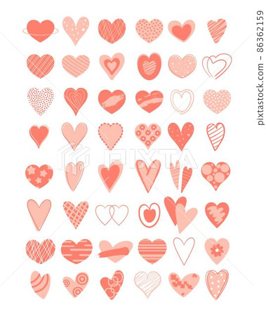 Set hearts hand drawn vector illustration 86362159