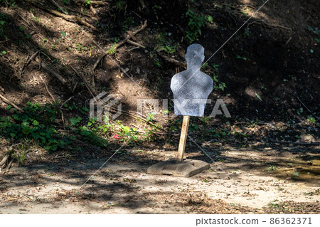 target on the shooting range for shooting practice with weapons 86362371