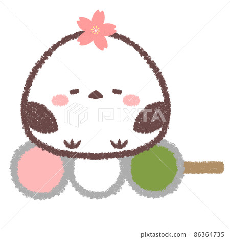 笑臉長尾山雀和三色餃子 86364735