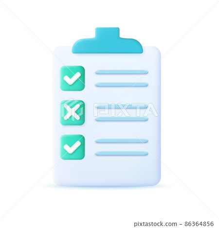 Clipboard and check marks 86364856