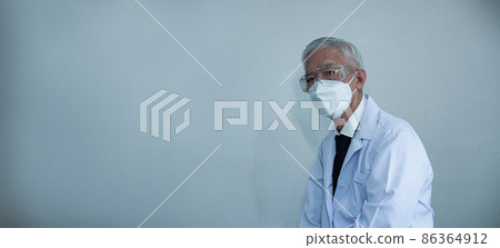 Asian doctor sceintist healthcare professional anxiety and depression stress from ongoing pandemic and system outbreak 86364912