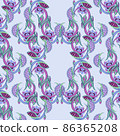 Seamless abstract floral pattern. Purple vector background. Graphic modern pattern 86365208
