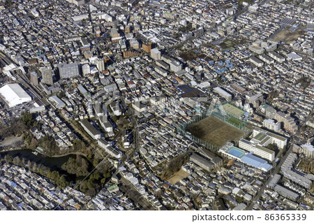 Aerial view of the vicinity of Tokyo Metropolitan Ishigami High School 86365339