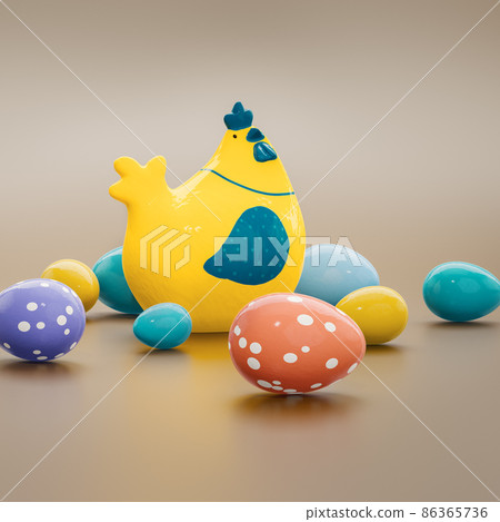 chicken with eggs easter decoration chicken with eggs easter decoration 86365736