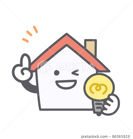 Cute illustration of a house with a light bulb 86365828