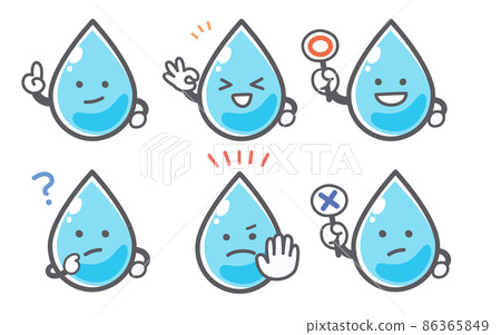 關於水的情緒的面部表情 86365849