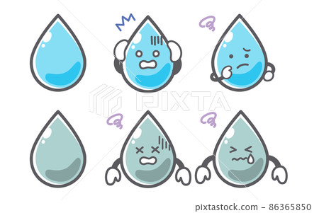 關於水的情緒的面部表情 86365850