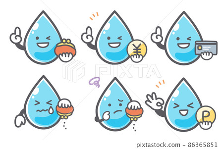 Facial expression set about water money 86365851
