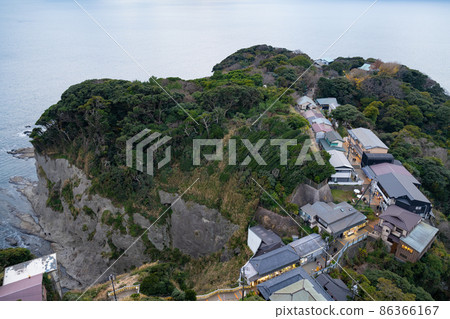 Enoshima, Fujisawa City, Kanagawa Prefecture Oiwaya Dodori Shopping Street seen from the observatory 86366167