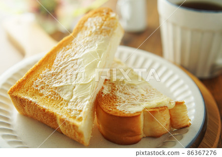 Butter toast coffee breakfast 86367276