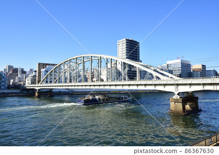 In 2021, the scenery of the Sumida River in Tokyo 86367630