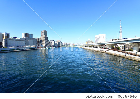 2021年東京隅田川風光 86367640