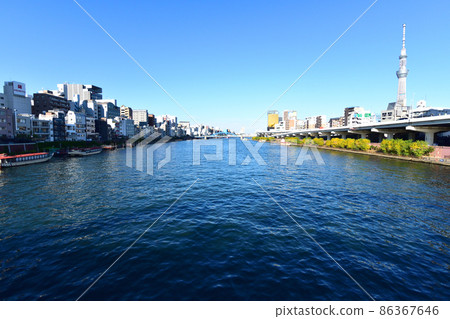 2021年東京隅田川風光 86367646