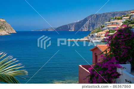 Assos village on Kefalonia island Assos village on Kefalonia island 86367860