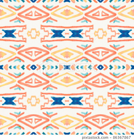 Navajo seamless pattern. Hand drawn ethnic background. 86367867