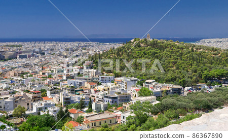 Acropolis hill view to old Athens Acropolis hill view to old Athens 86367890