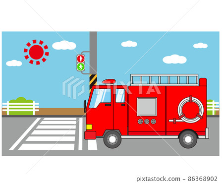 Fire engine vector illustration - Stock Illustration [86368902] - PIXTA
