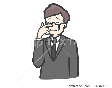 哀悼中流淚的男人的插圖 哀悼中流淚的男人的插圖 86369009