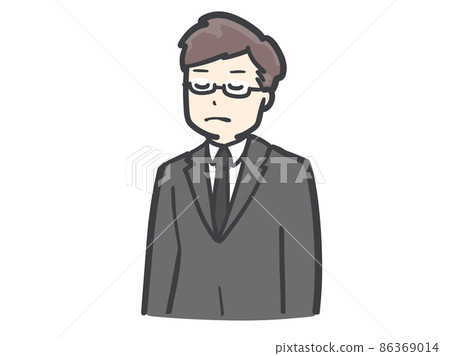 哀悼告別的男性插畫 86369014