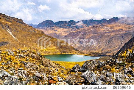 Lake at the Huaytapallana mountain range in Huancayo, Peru 86369646