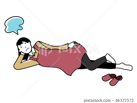 插圖素材:一個穿著圍裙懶洋洋的女人 插圖素材:一個穿著圍裙懶洋洋的女人 86372572