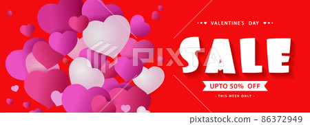 Banners Sale Valentines day. Template Banners Sale Valentine. Red background Banners Sale Valentines day. Template Banners Sale Valentine. Red background 86372949