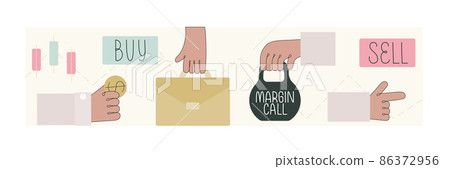 Financial advisor, business, financial planning, stock marketbuing, selling, margin call, crisis, inflation impact. Concept flat vector Financial advisor, business, financial planning, stock marketbuing, selling, margin call, crisis, inflation impact. Concept flat vector 86372956