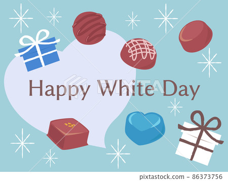 White day illustration background material chocolate and gift box 86373756