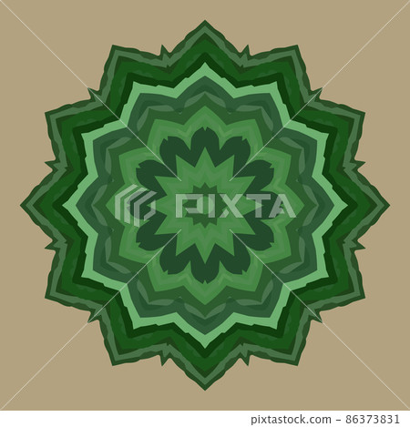 Vector round pattern with colored green lines. Circle of symmetry. Design element. Vector round pattern with colored green lines. Circle of symmetry. Design element. 86373831