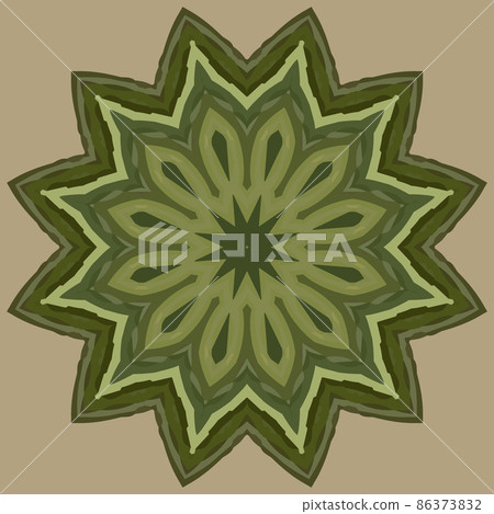 Vector round pattern with colored green and gray lines. Circle of symmetry. Design element. Vector round pattern with colored green and gray lines. Circle of symmetry. Design element. 86373832