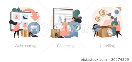 Shopping behavior abstract concept vector illustrations. Shopping behavior abstract concept vector illustrations. 86374899