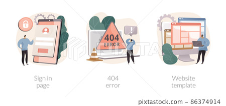 Website page interface abstract concept vector illustrations. Website page interface abstract concept vector illustrations. 86374914