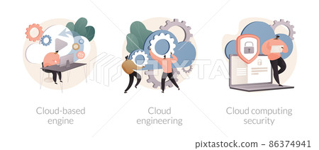Data storage abstract concept vector illustrations. 86374941